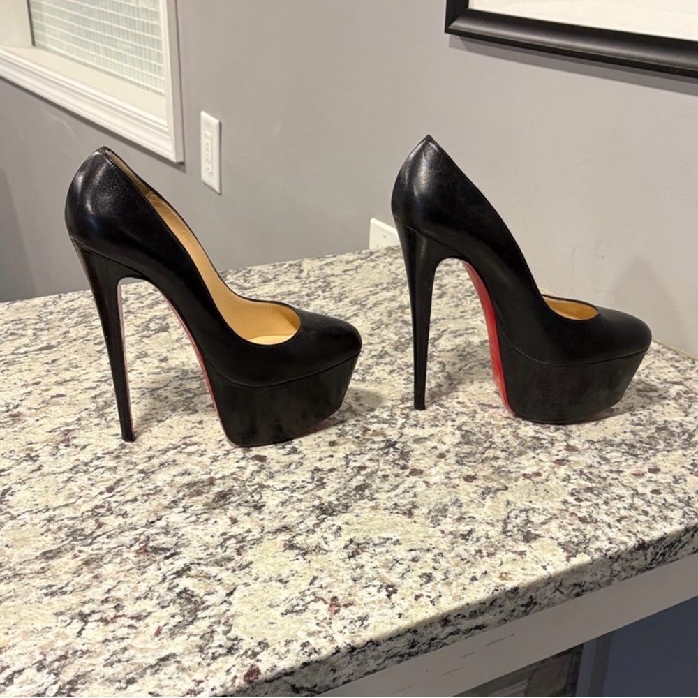 Christian Louboutin Black and Red Platform Heels